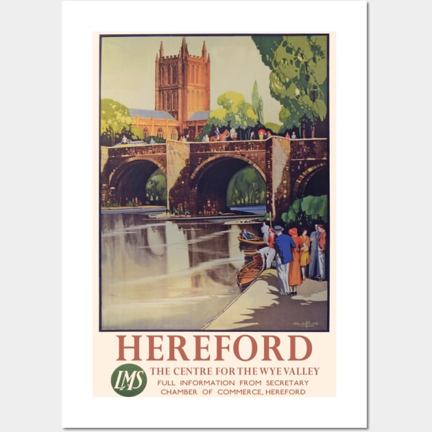 Vintage LMS Travel Poster for Hereford Wall Art by Random Railways